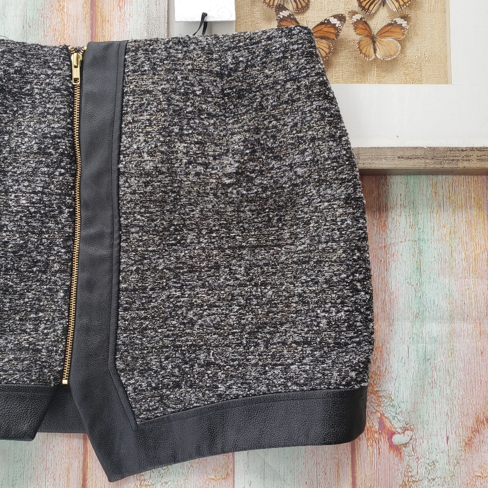 NWT Rodeo Show Metallic Tweed Zipper Mini Skirt S - Picture 2 of 8